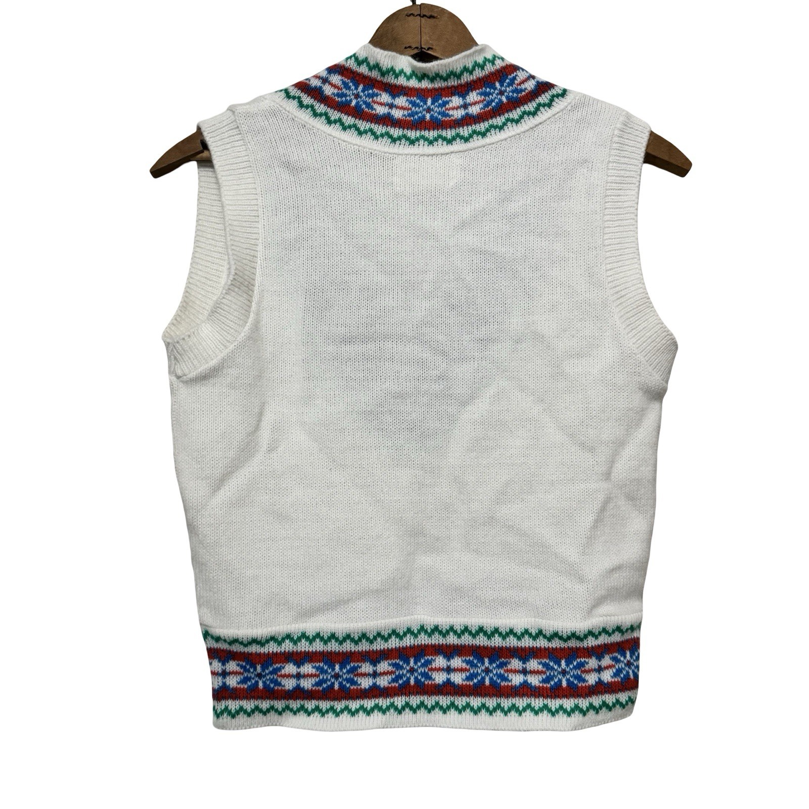 Vintage 70s Pandora Sweater Vest Nordic Alpine Size Small Ski Bunny V-neck Orlon