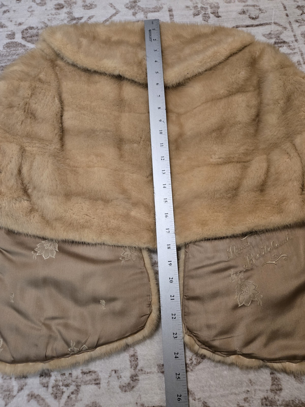 Luxury Vintage Fur Natural Blond Mink Stole Wrap Cape Bolero Formal Bridal Fur