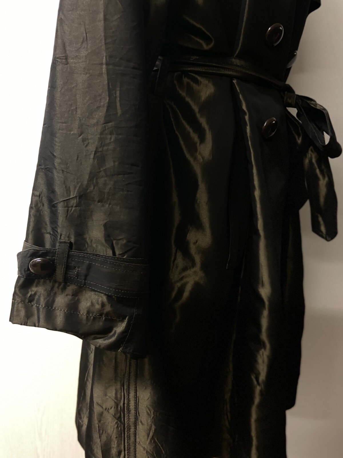 Women’s 80s belted Trench Coat by Mirjana Maric | Eggplant hued | Size EU 44