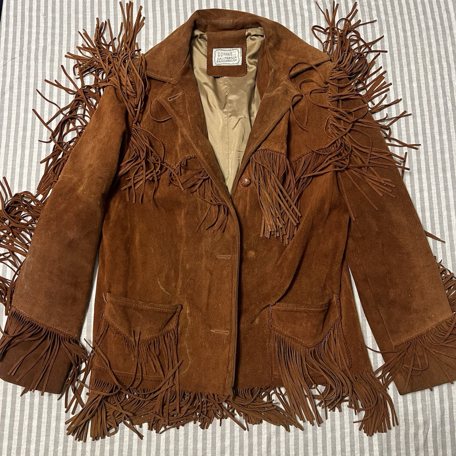 Vintage H Bar C Western Jacket Suede Leather California Ranchwear 1980s