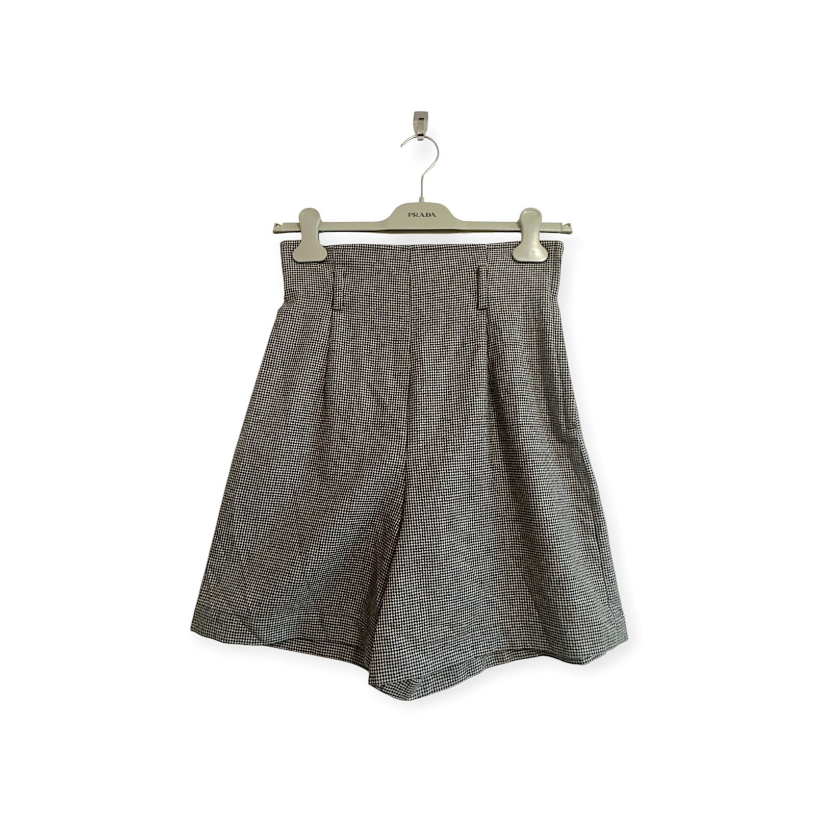 COMME DES GARÇONS Tricot Black/White Houndstooth Wool Shorts, TP-08023M, M