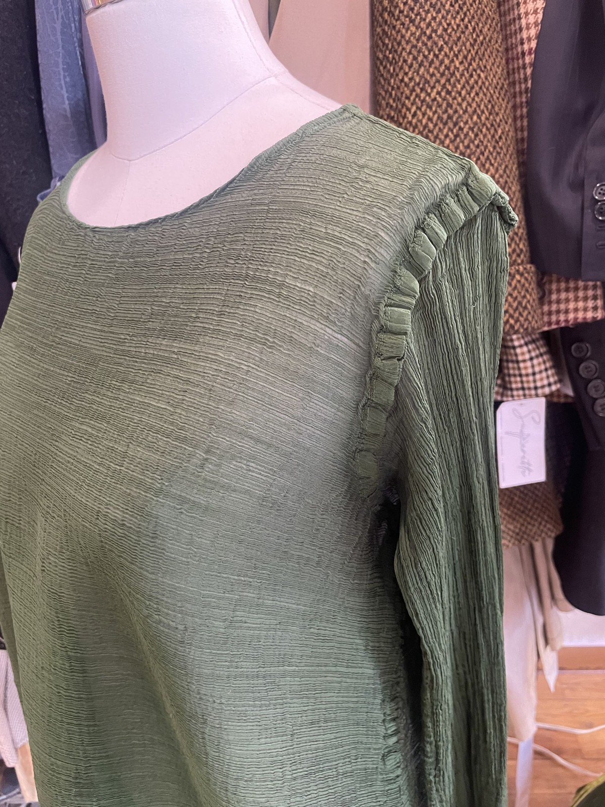 Vintage Issey Miyake Cauliflower Emerald Tunic— Medium