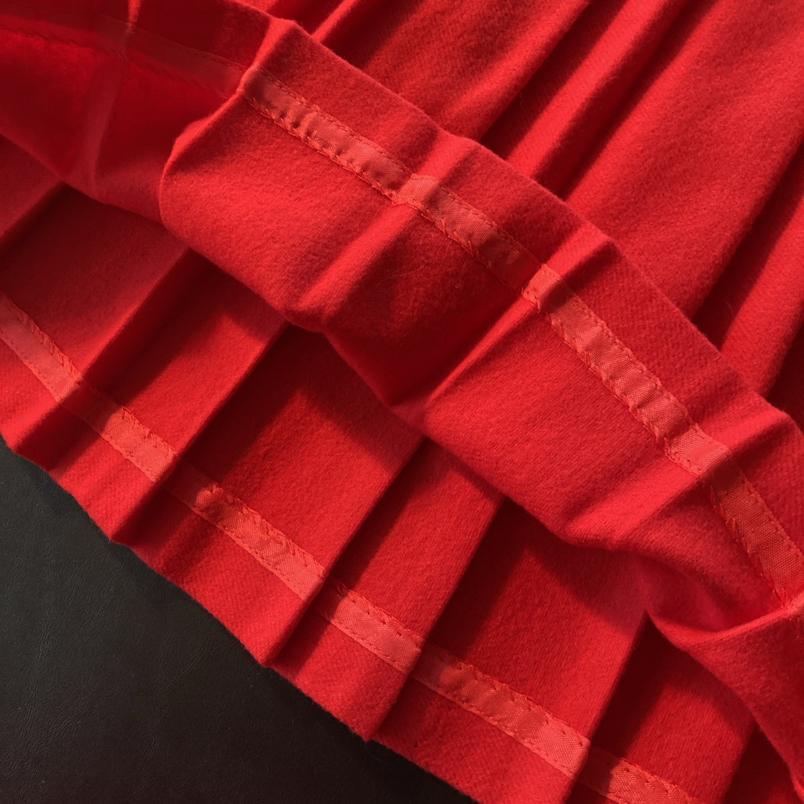 Vintage 50s 60s Penneys Red Wool Pleated Skirt Deadstock JC Penney Secretary