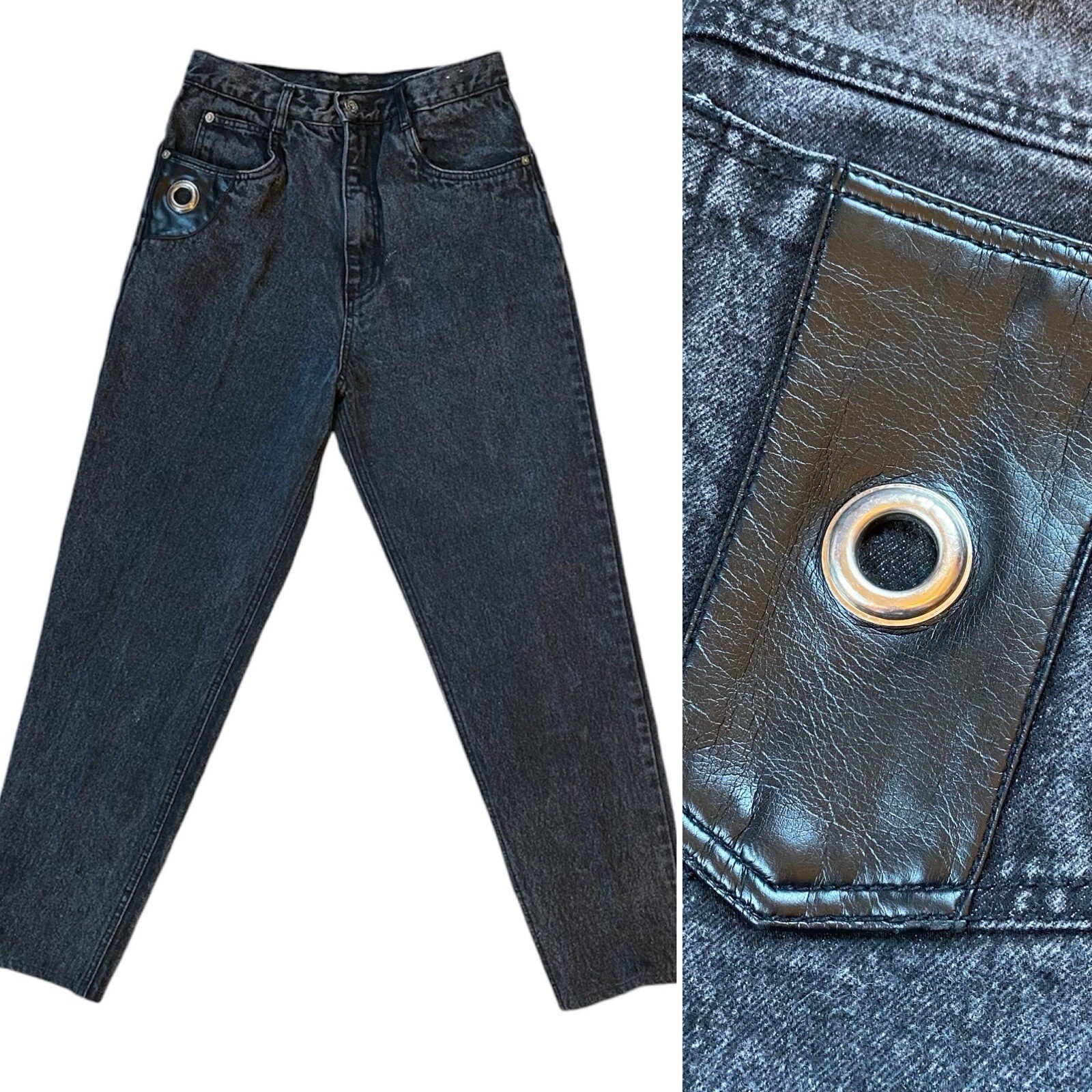 Vintage Bonjour Goth Hip Hop Punk High Waisted 100% Cotton Jeans