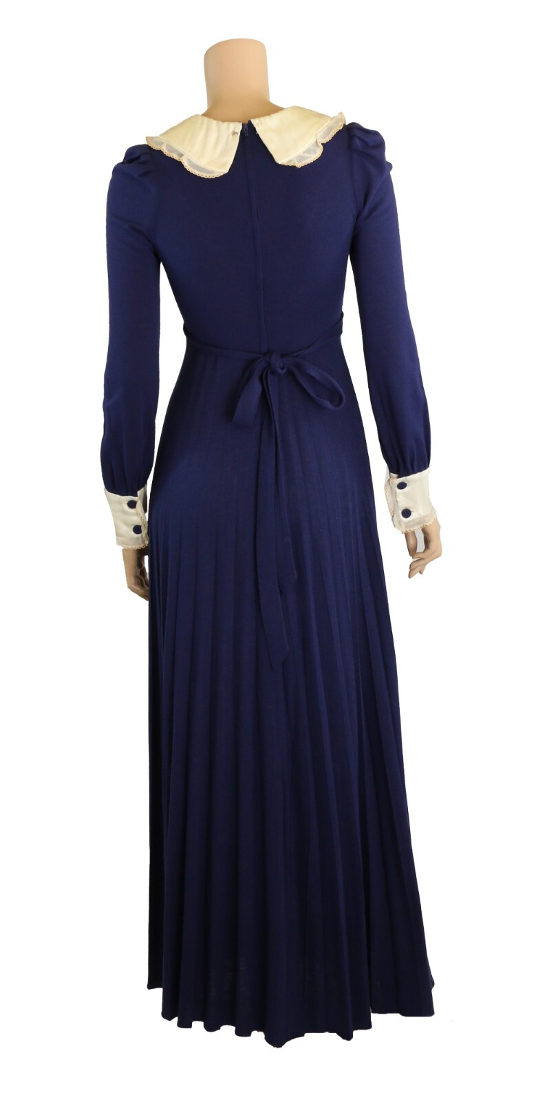 Juniors by Roberta Vintage 1960s 70s Blue Collared Graduation Dress size 11