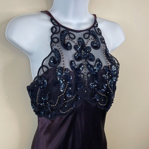 Vintage Y2K Morgan Co Whimsigoth Fairy Silky Slip Dress Small Purple Maxi HOCO