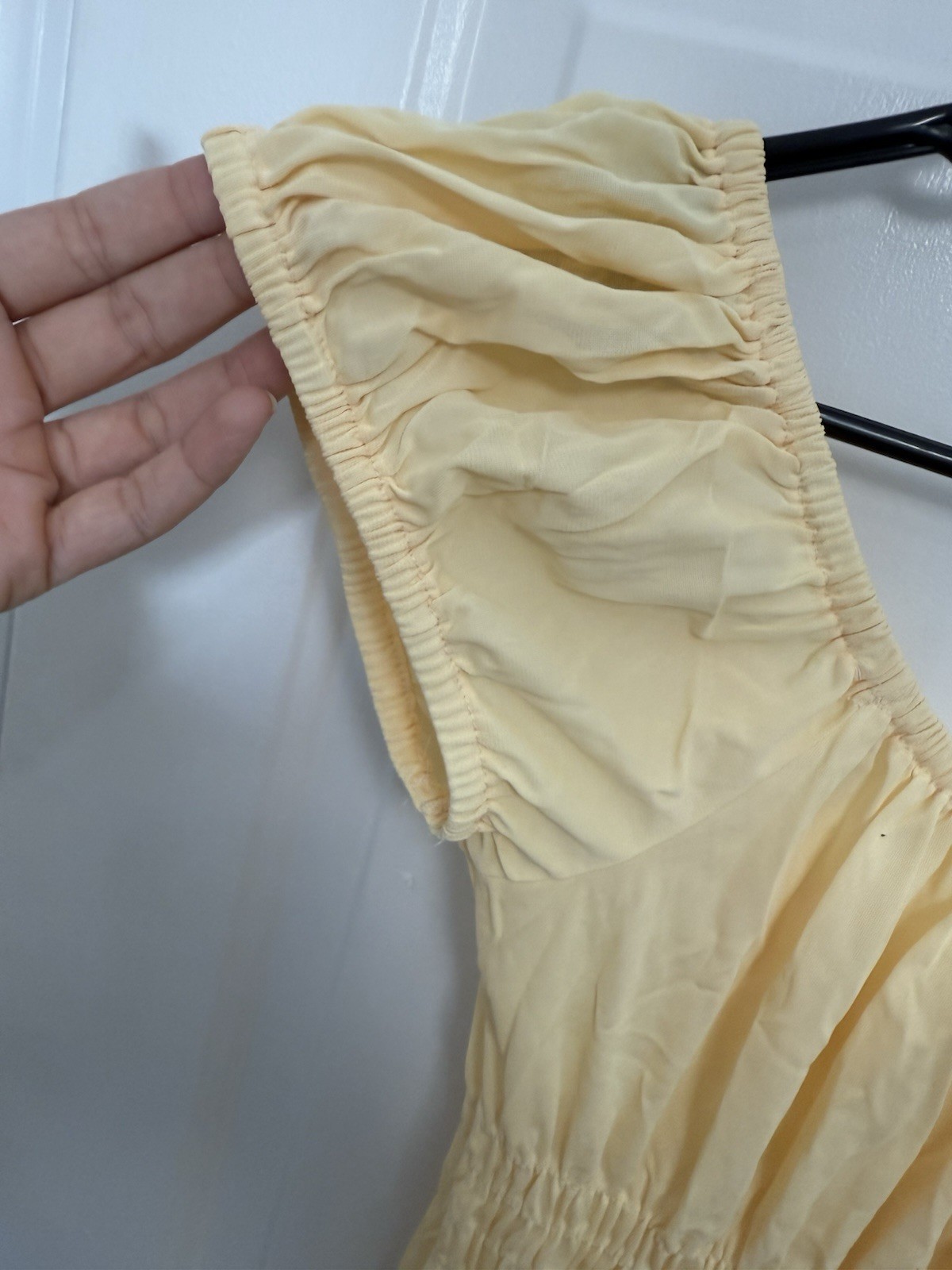Vintage Gilead Butter Yellow Maxi Nightgown M Puff Sleeve Milkmaid