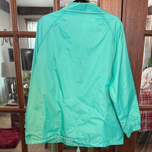 Current Seen Women 22W Teal Snap Front Windbreaker Jacket Made in Russia Vintage