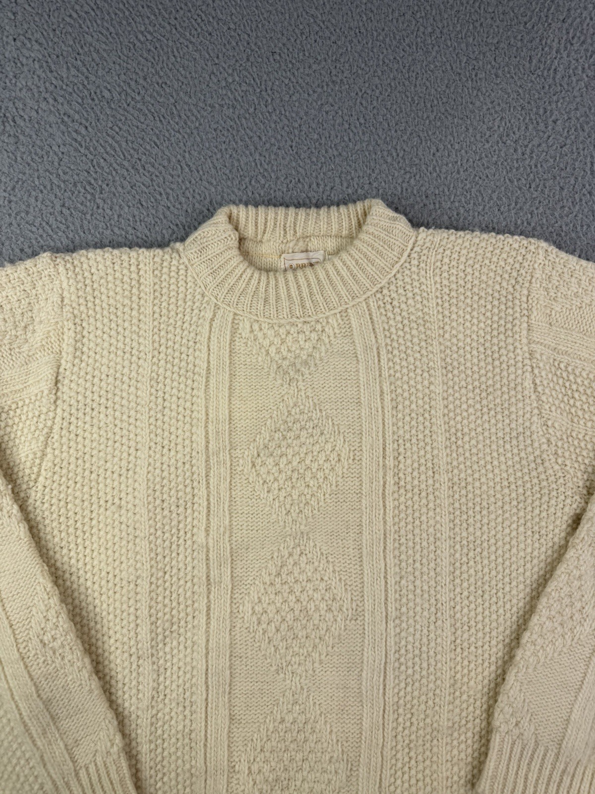 Vintage 80’s Brent Montgomery Ward Fisherman 100% Wool Sweater Size Large
