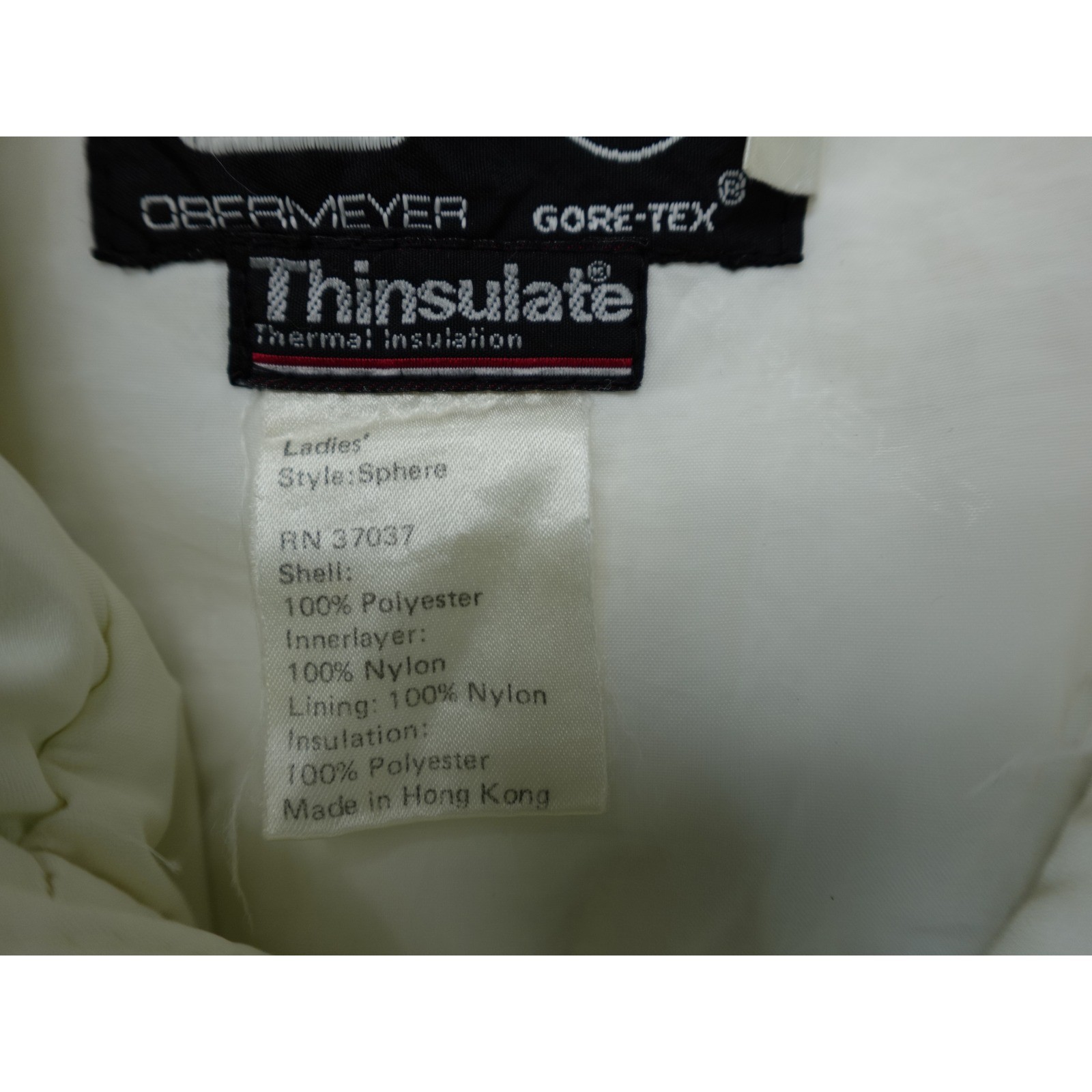 Vintage Obermeyer Sphere Gore-Tex Thinsulate Ski Suit Cream Pastel Womens 8