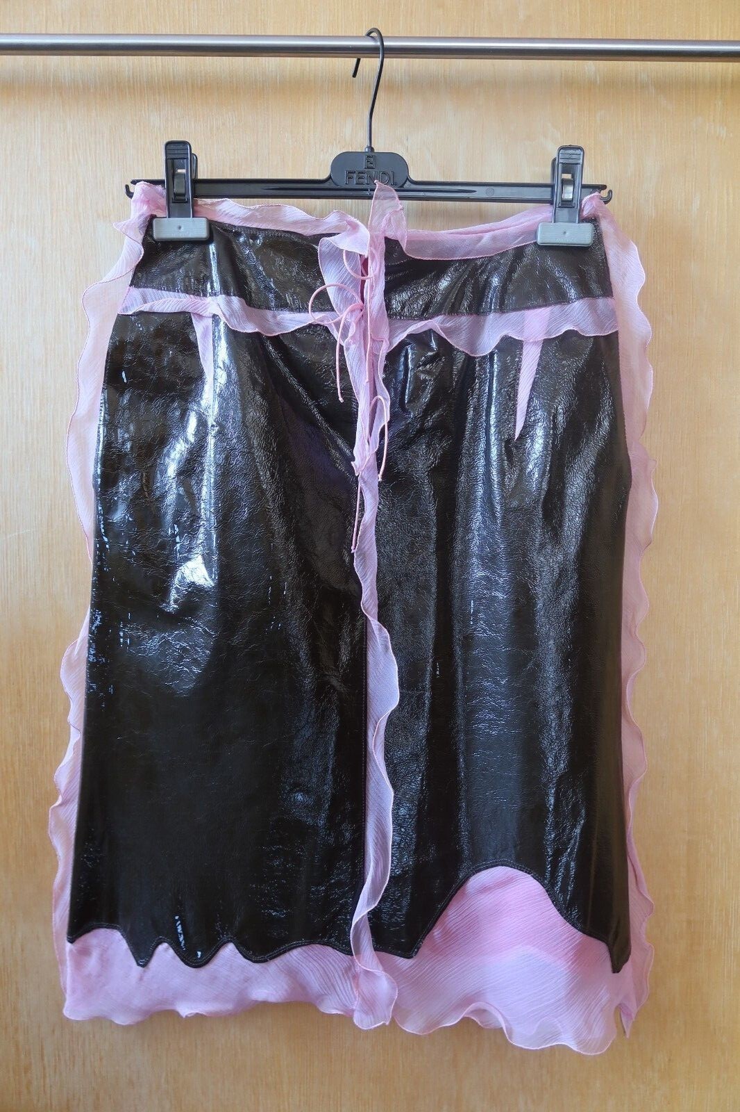 RARE Never Worn S/S 2000 Vintage Fendi by Karl Lagerfeld Patent Leather Suit 38