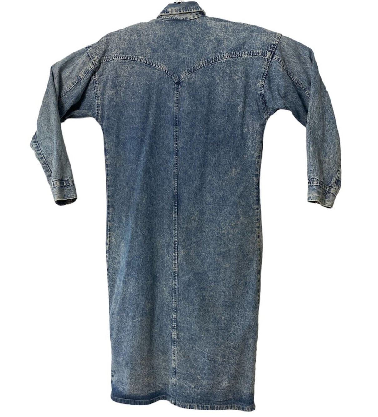 Vtg Jou Jou Women’s Denim Jean Trench Coat Duster 100%Cotton Dress Jacket Size1X