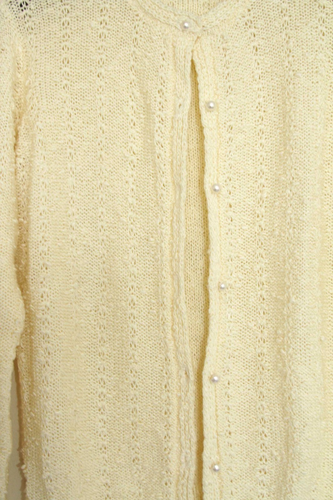 Women’s Vintage Le Roy Knitwear Button Down Cardigan Sweater Jacket Off White