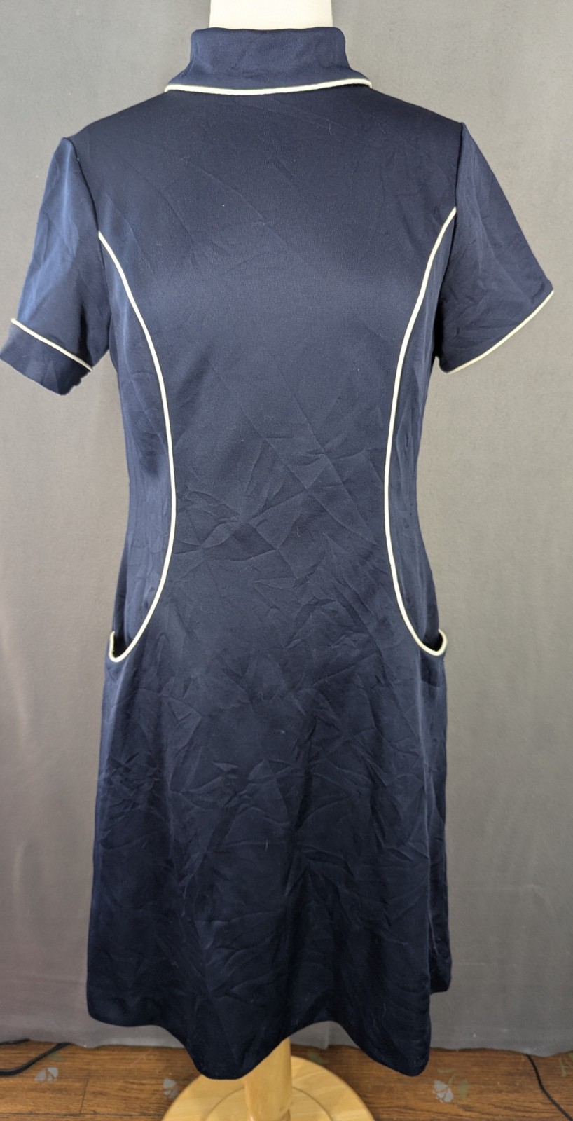 Vintage 60’s MOD Bleeker Street Mid Century Modern Mini Dress Pockets Stewardess