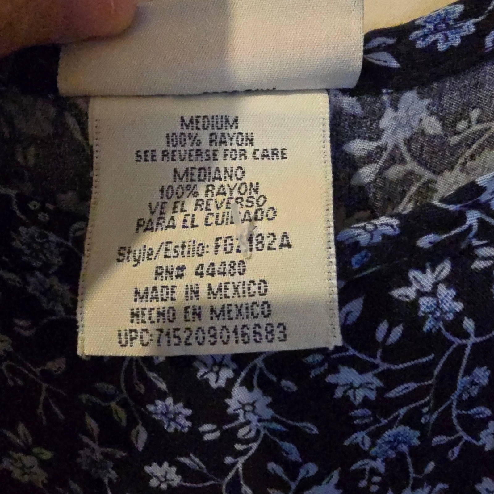 Faded Glory Vintage 90s Floral Rayon Sleeveless Midi Dress Blue Medium FG2182A