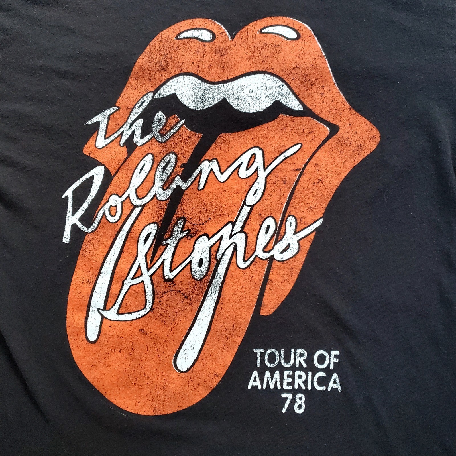 Rolling Stones 1978 Tour America Lips Tshirt Womens S Black Vintage Rock Band