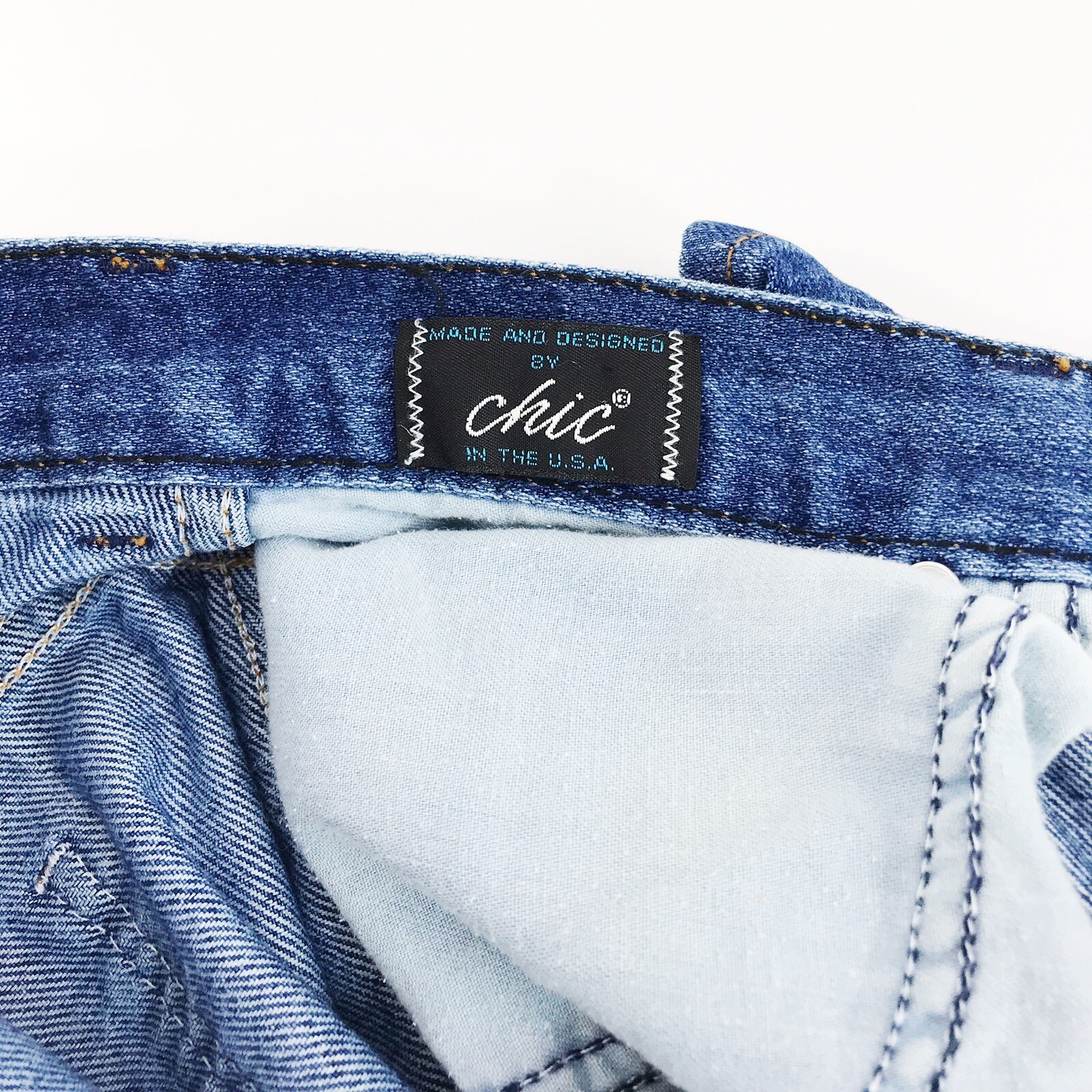 Chic Jeans Women’s 18 WP 34 x 29 Vintage 80’s Blue Tapered Leg High Waist Mom