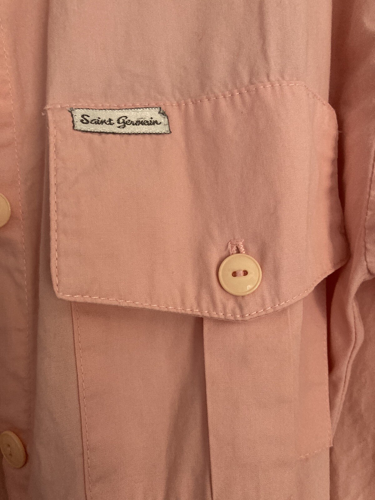 Vintage Saint Germain Paris Pink Jumpsuit Cotton Long Sleeve S/M