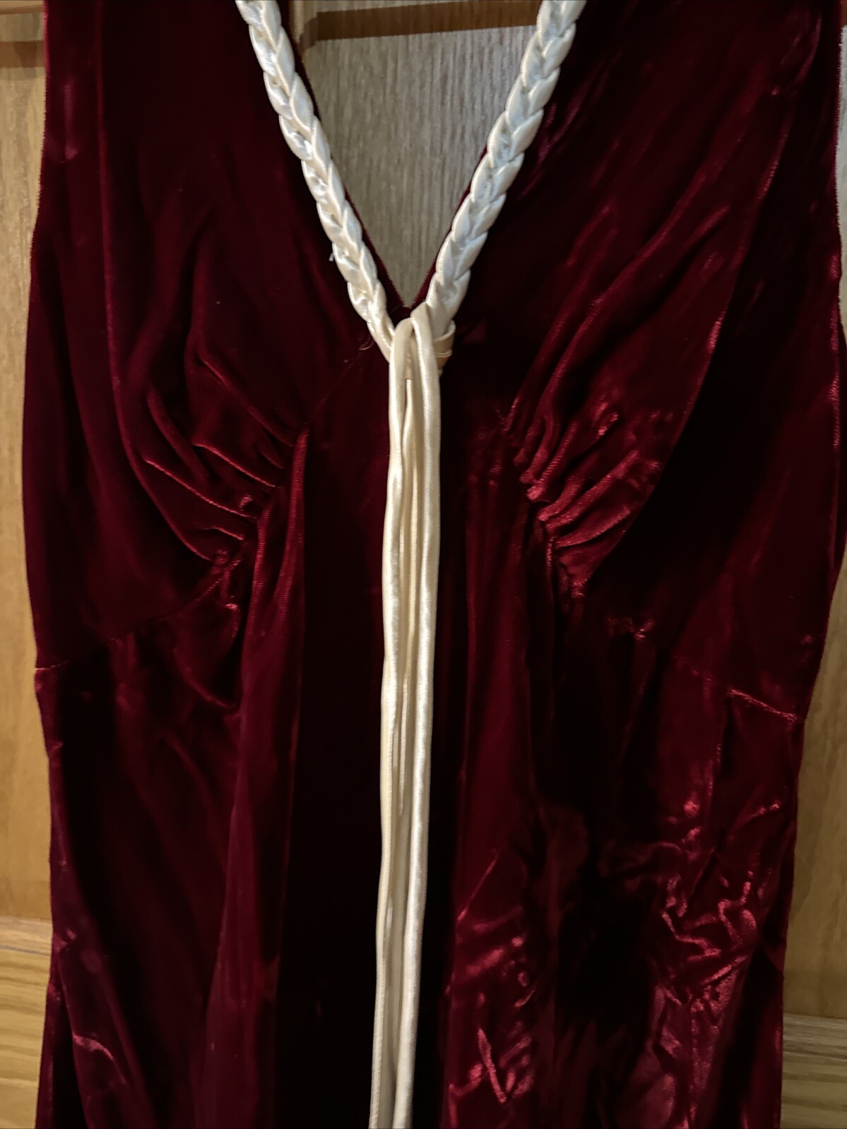Vintage International Ladies Garment Workers Union Red Velvet Dress S 13/14
