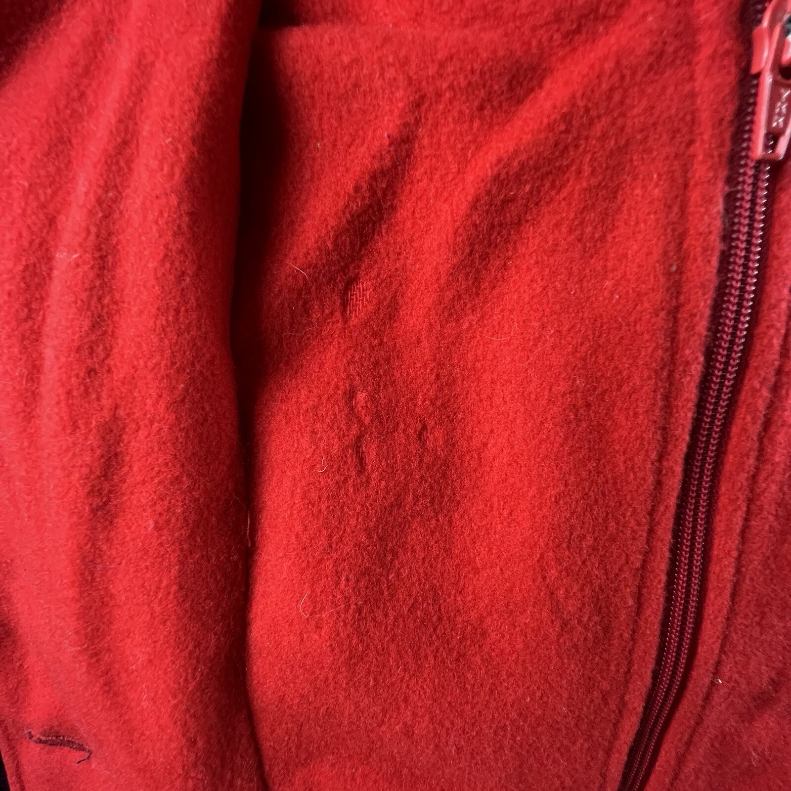 VTG Mackintosh 100% Wool Coat Women Lg Lined Hooded Vest and Coat Navy Red READ