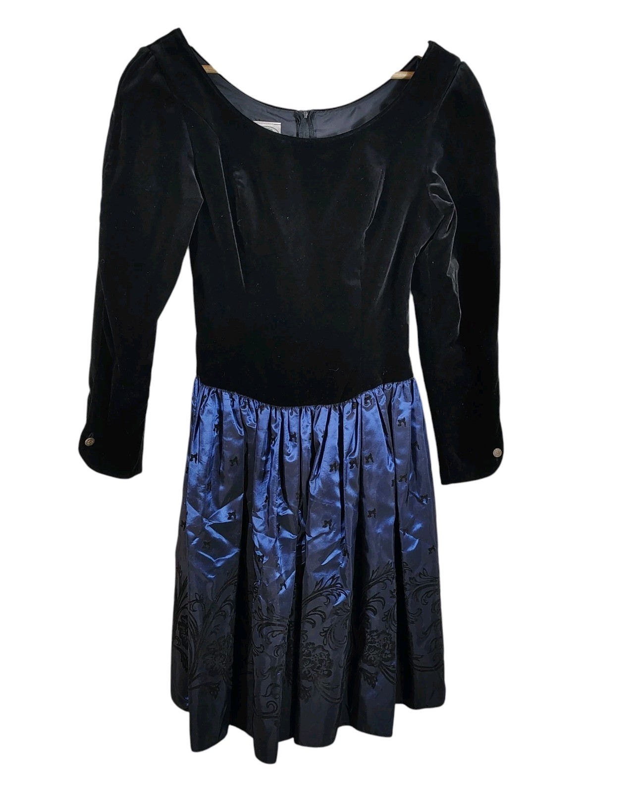 Laura Ashley Vtg Velvet Brocade Dress UK 12 US 10 Cocktail Holiday Party 90s