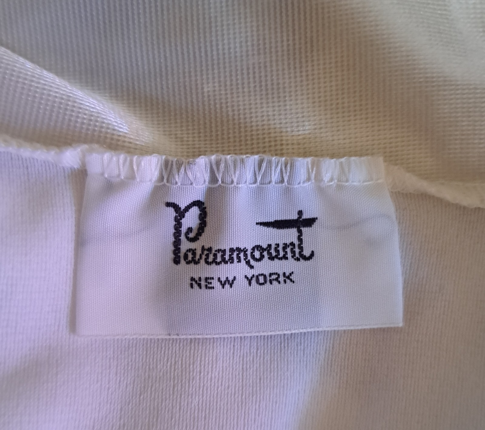 Vtg Paramount Long Nightgown Medium 60s 70s White Nylon Fleece Satin Ruffle