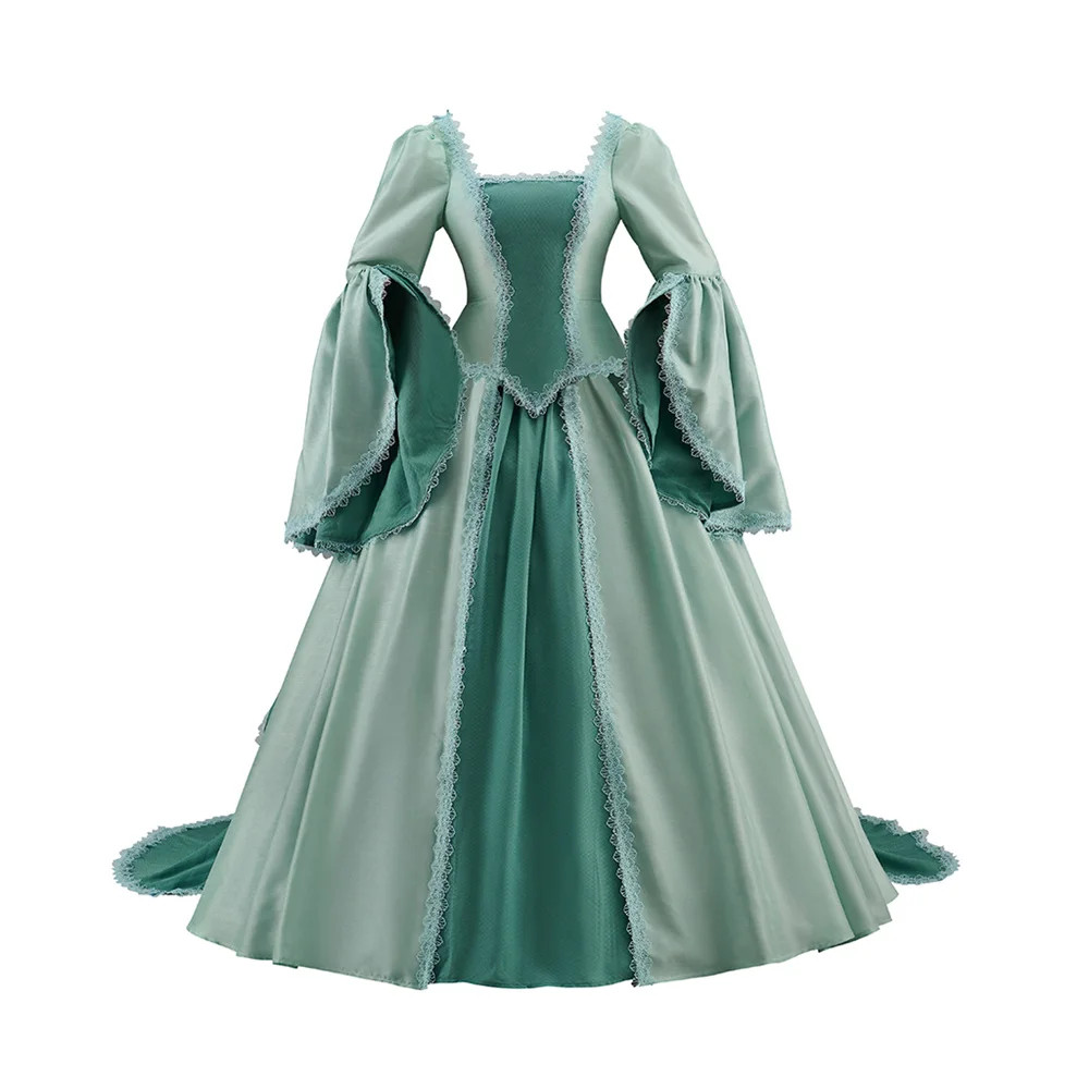 18th Century Victorian Vintage Green Princess Dress Renaissance French Rococo