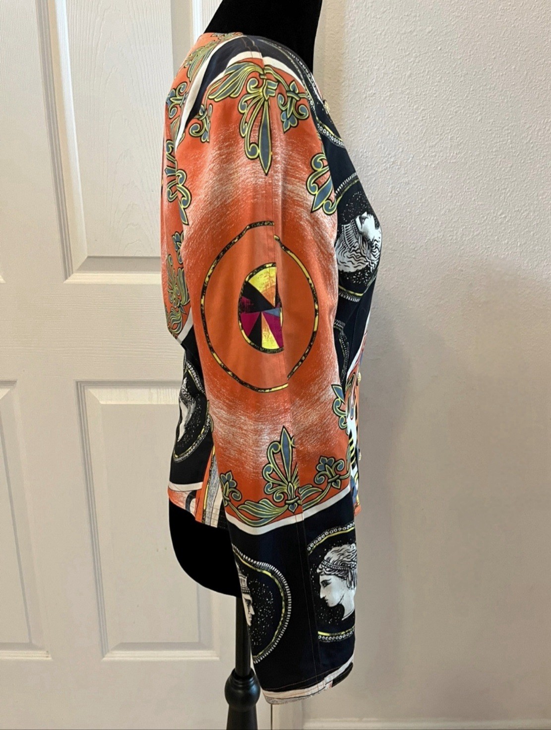 Vintage GIANNI VERSACE Multicolor 100% Cotton Jacket, Made In Italy, Signed