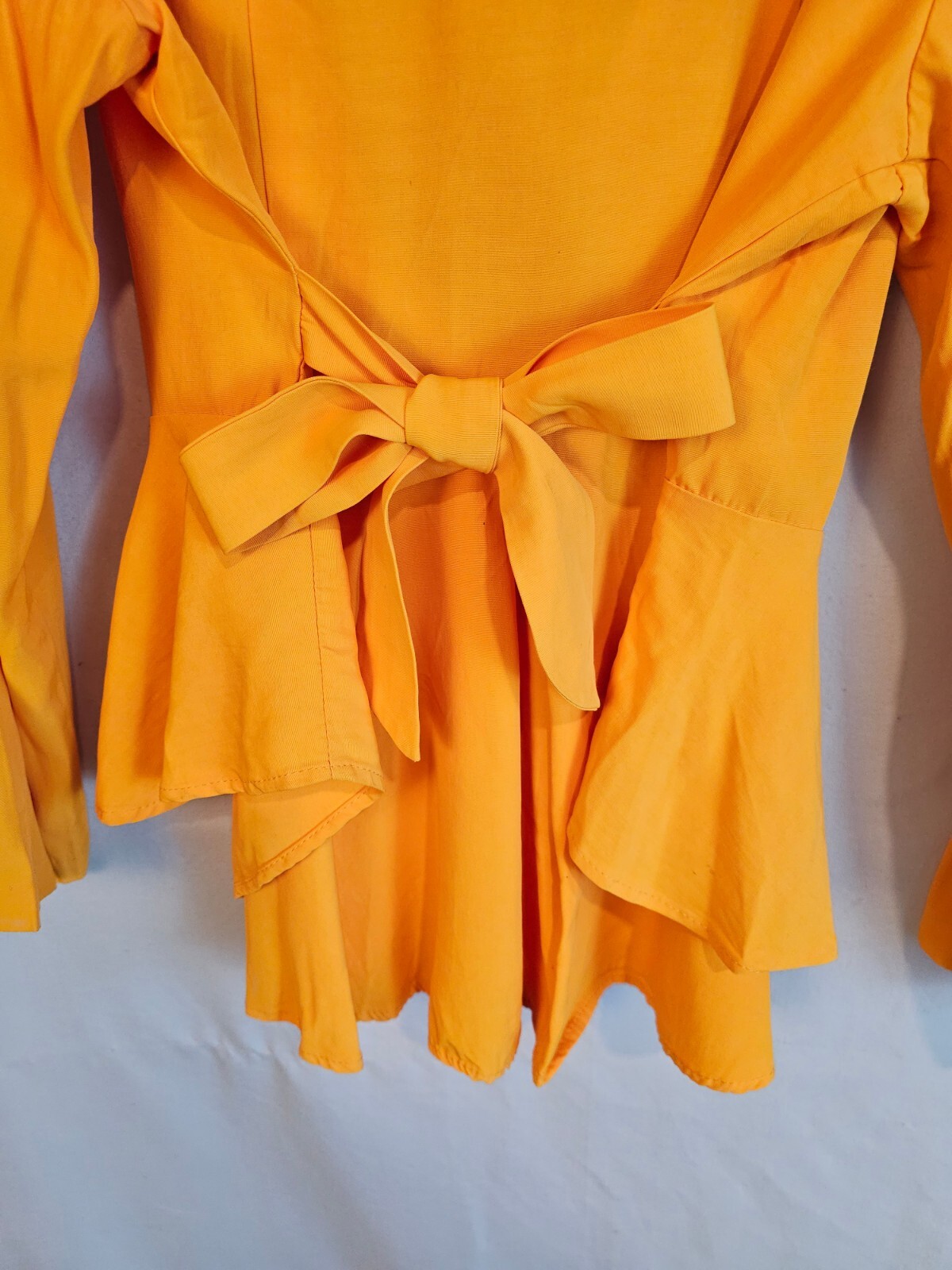 Vintage 90s Yellow and Black Peplum Blazer with Gold Jem fastens and Gold Button
