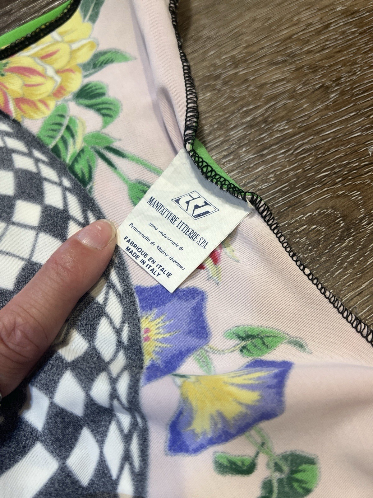 Vintage 1990s Versus by Gianni Versace Optical Floral Swimsuit
