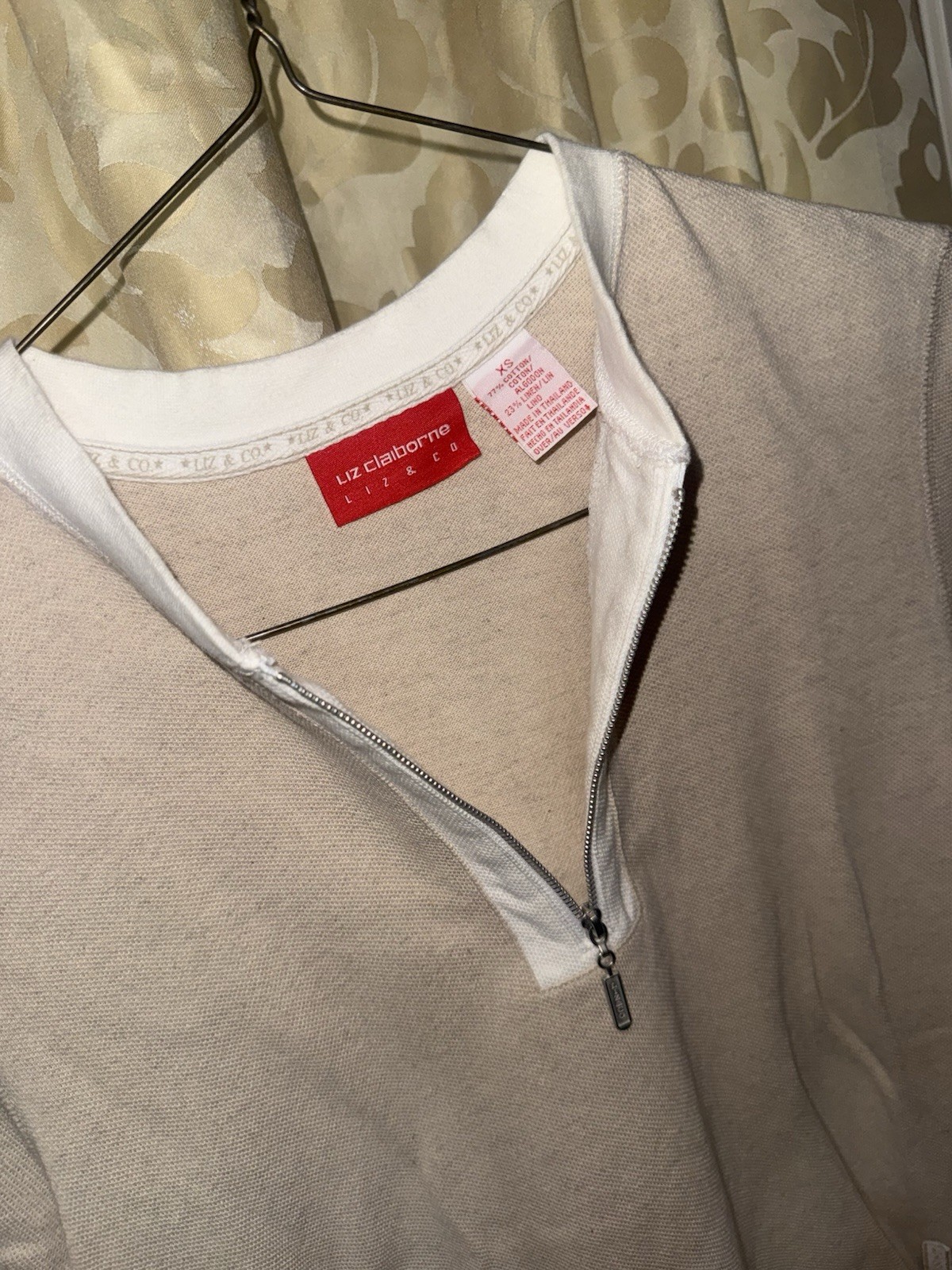 Vintage Liz Claiborne XSmall Womens Half Zip Shirt with Collar (WTF91)