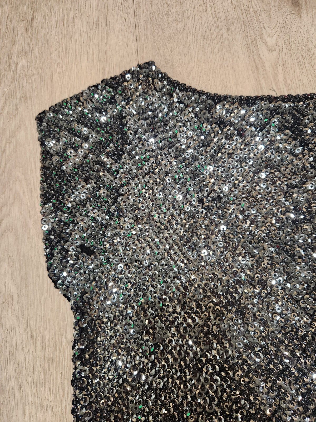 Sonia Rykiel vintage Top, Black Sequined Palettes . 70’s, 80’s Glam. Disco!