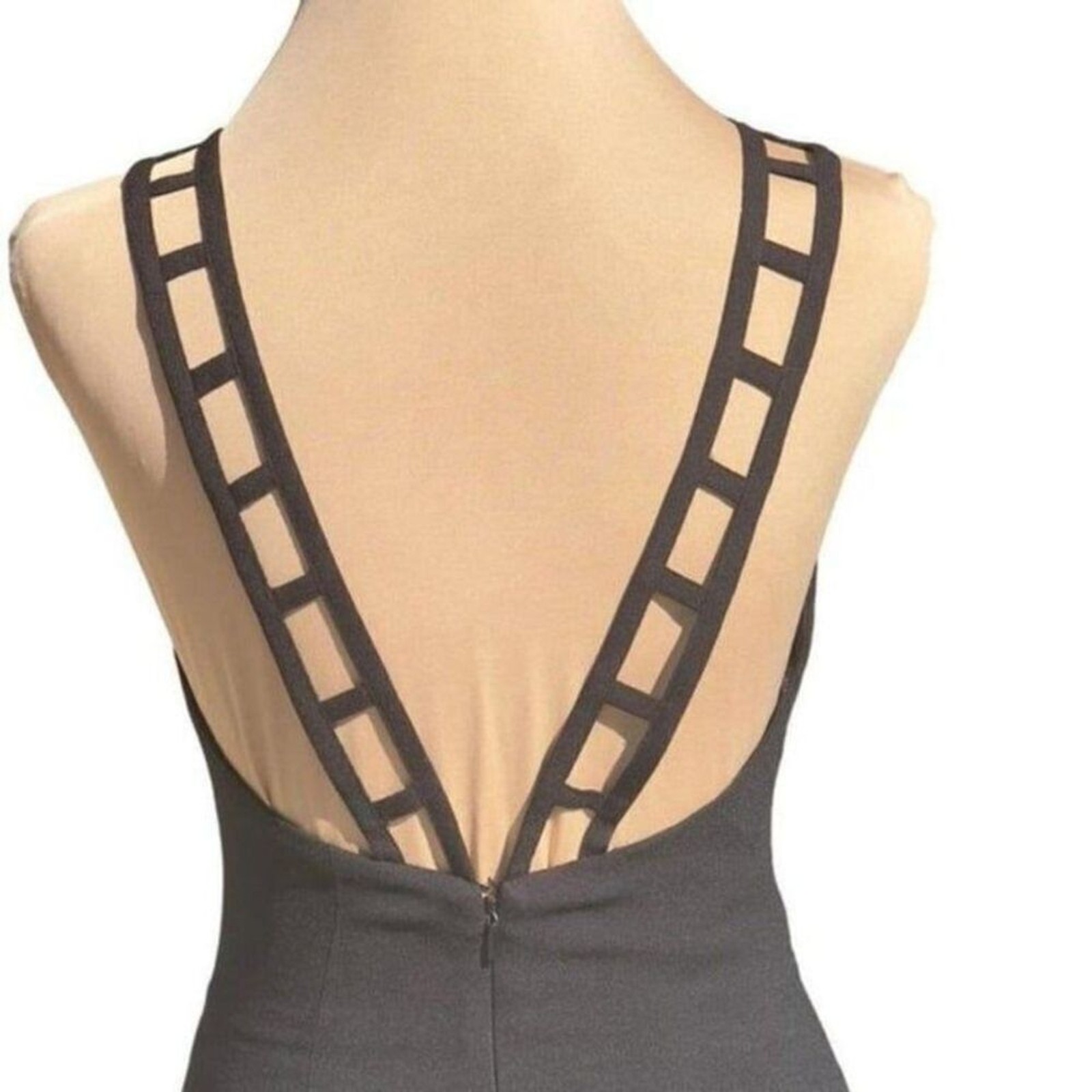 Vintage Rex Lester Black Cutout Maxi Column Gown Size 2