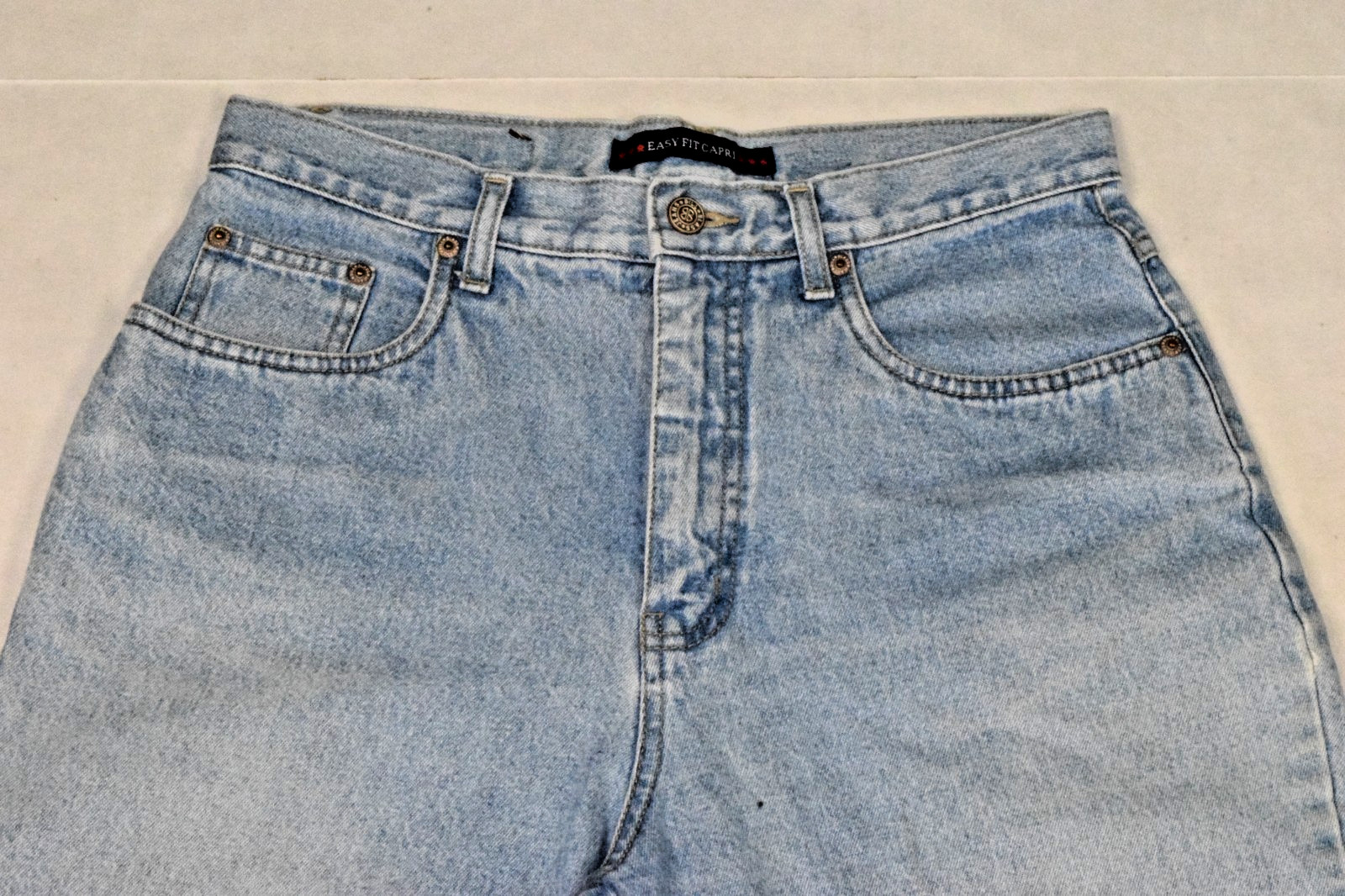 Vintage Jeans Bill Blass Petite Easy Fit Capri Size 8 90s Blue High Waist Taper