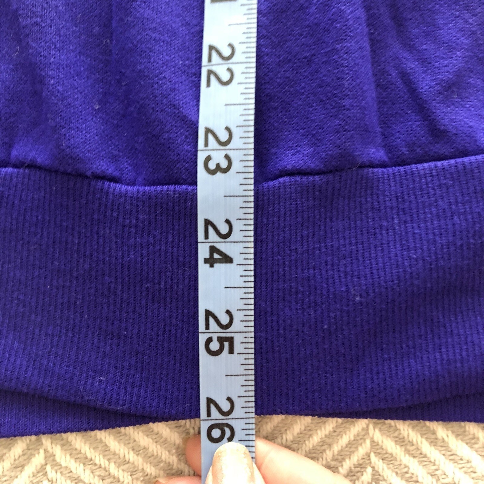 YoungStuff Studio Vintage Purple & Teal Batwing Mock Neck Pullover EUC Size M/L