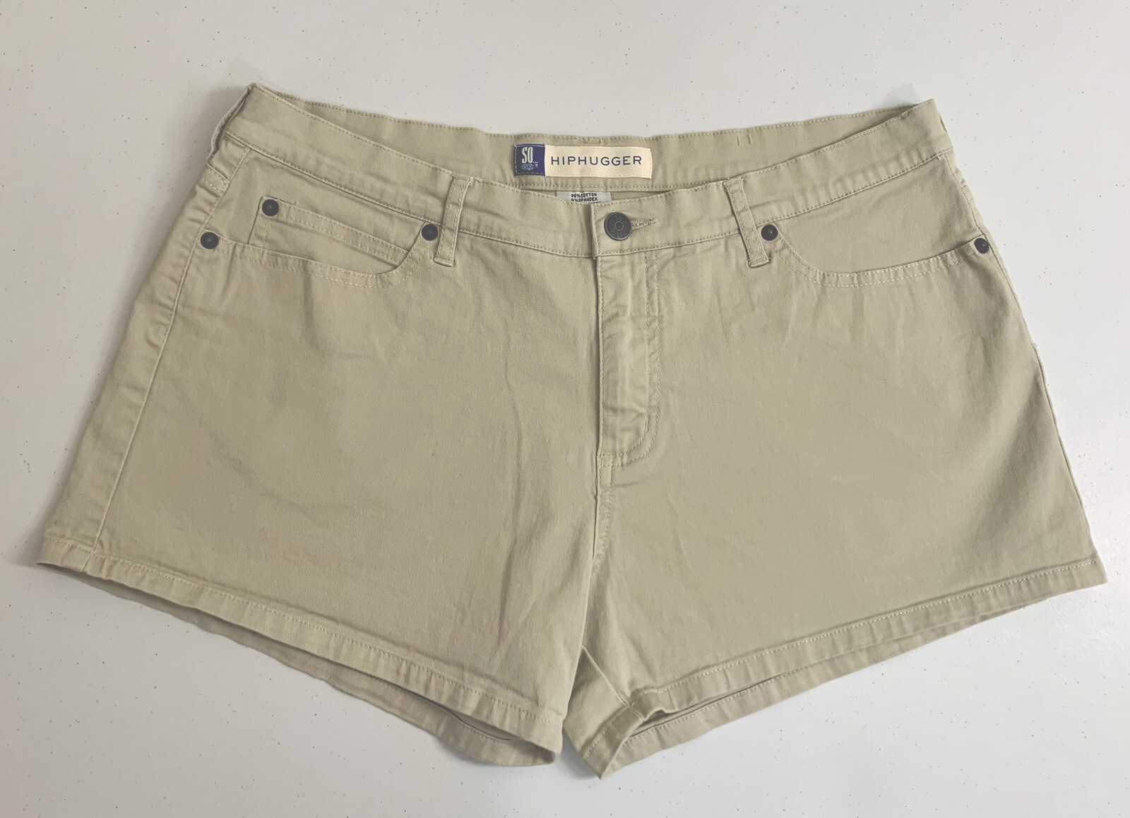 Vintage SO GSJC Hiphugger Shorts Khaki Size 13