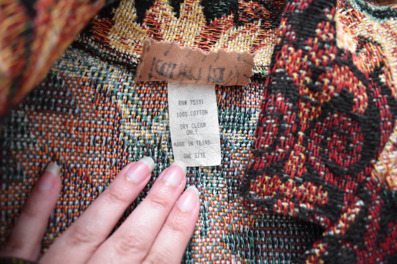 Vintage Painted Pony Sunflower Floral Tapestry Cotton Jacket One Size