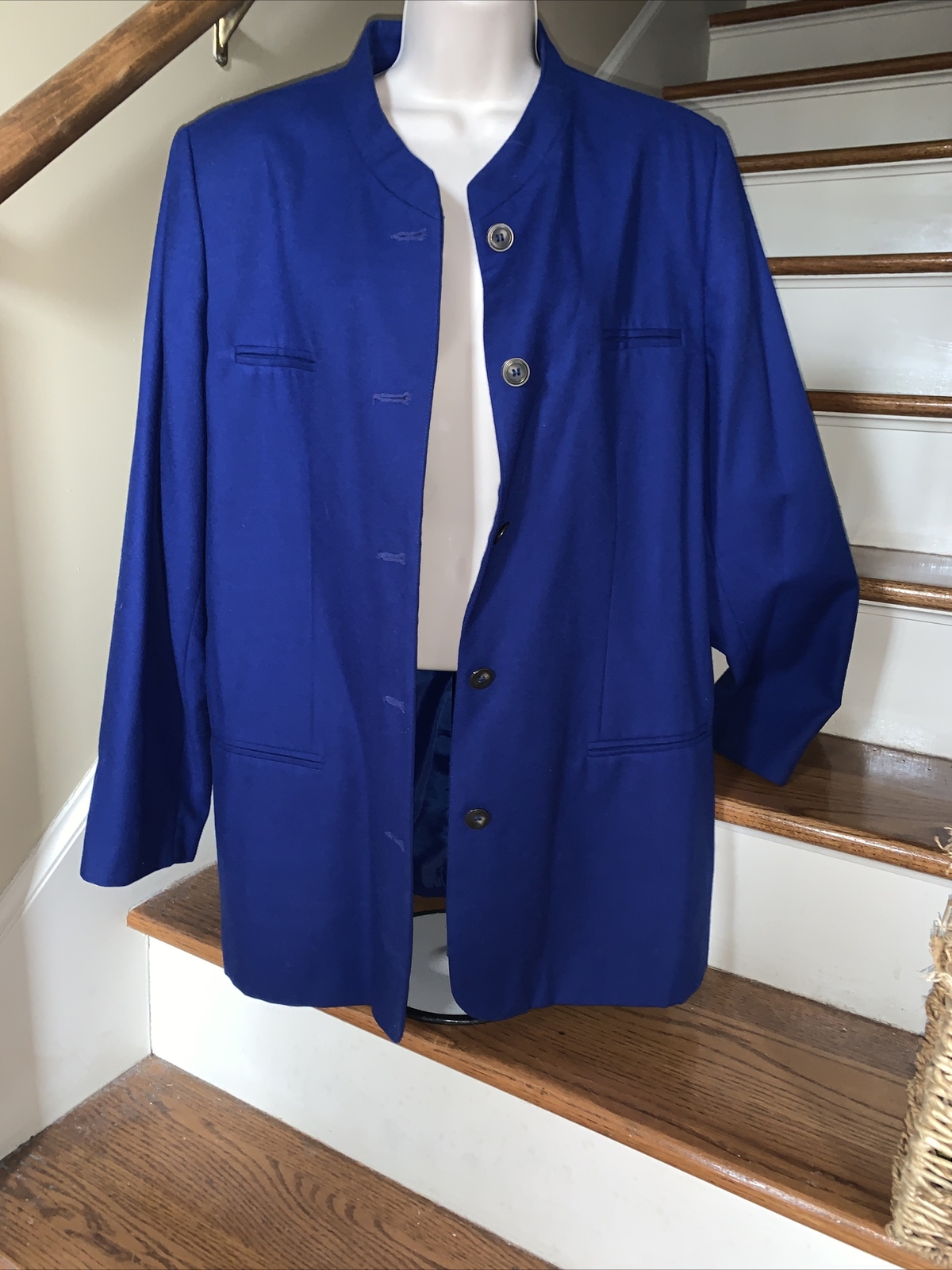 HARVE BENARD Vintage Royal Blue Blazer Lined Sports Dress Jacket Sz 16 ❤️tw11j55