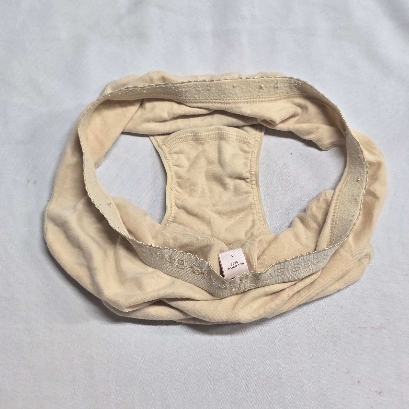 Y2K Victoria’s Secret vintage cotton high Leg brief panties L Taupe 2003 READ