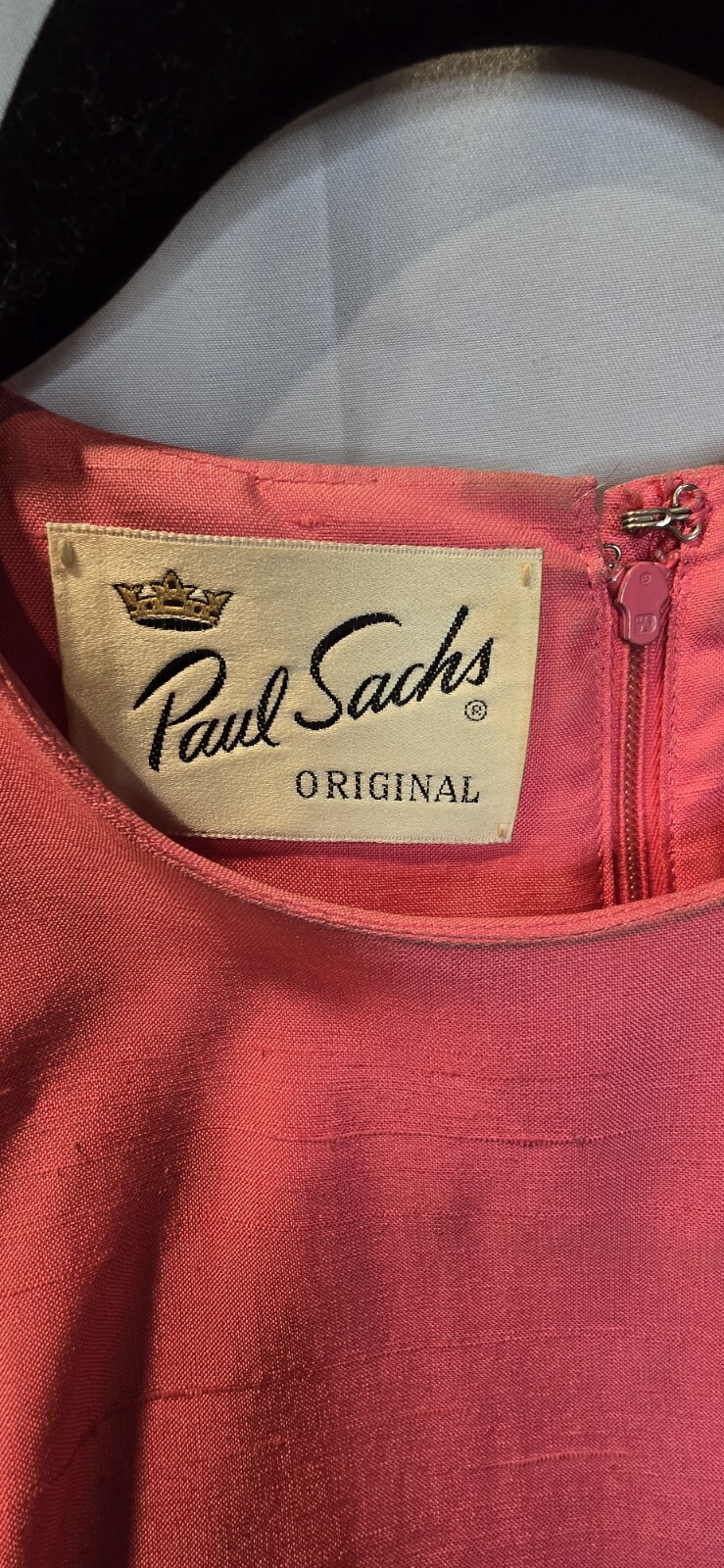 Vintage 40’s-50’s Paul Sachs Original Dress Pink Size 18 Matching Belt