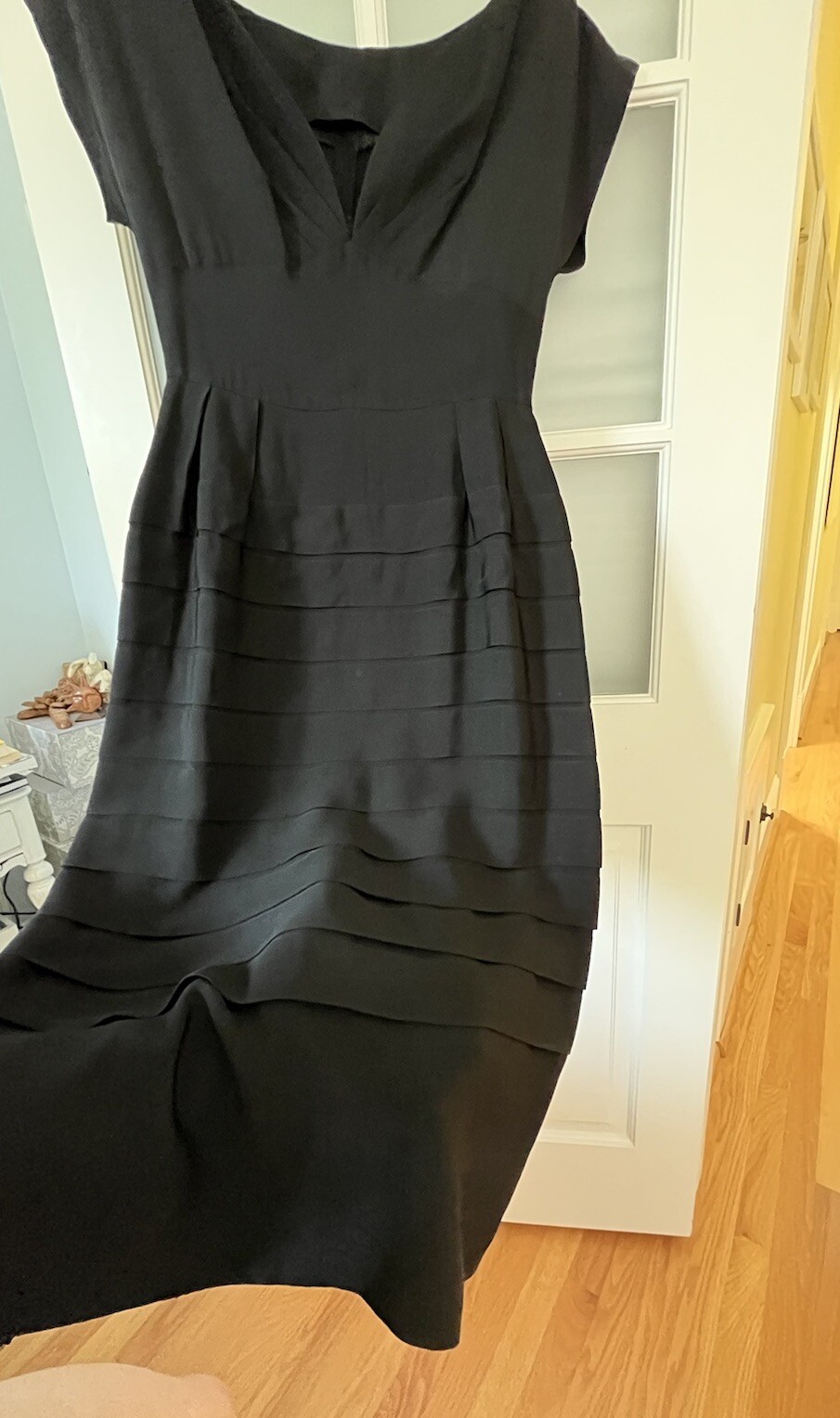 Vintage Stunning 1940’s 40’s Black Bombshell Dress Pinup S Fits 6 Large Chest