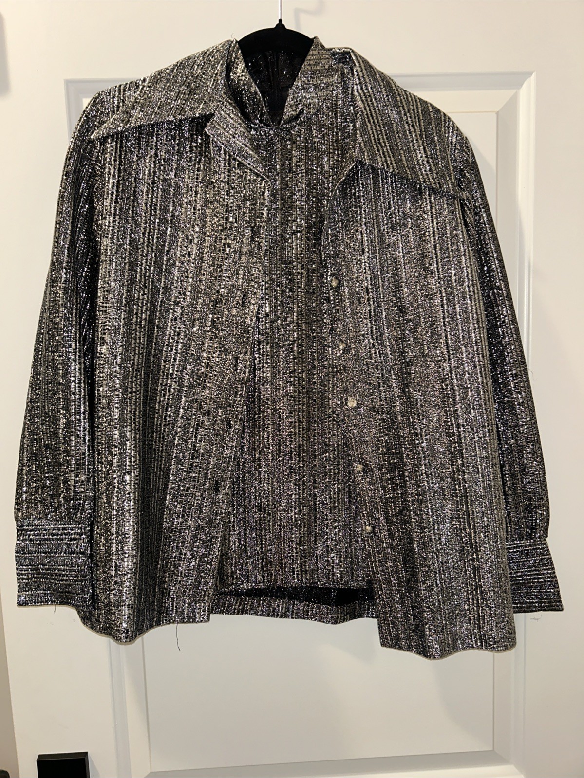 Vintage 1970s Jami Originals Silver Jacket and Undershirt 14/34 Size