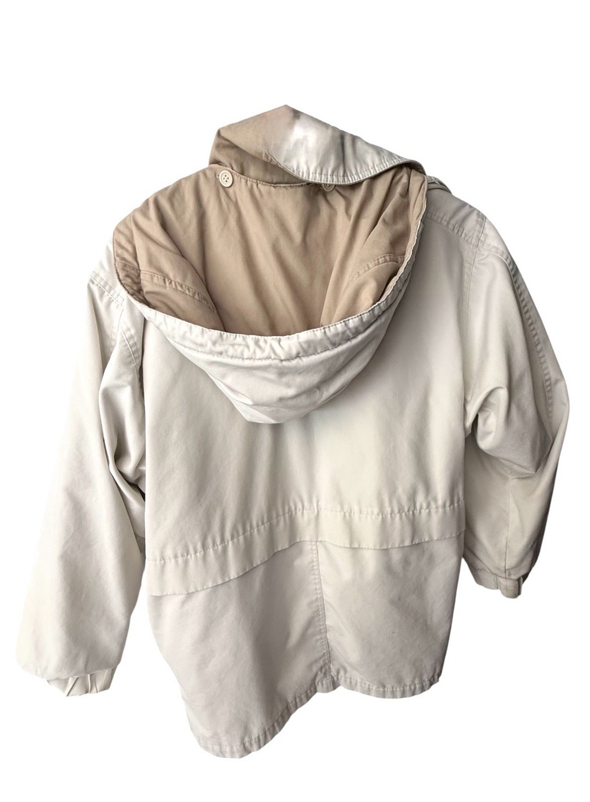 Vintage London Fog Creme Utility Jacket With Hood