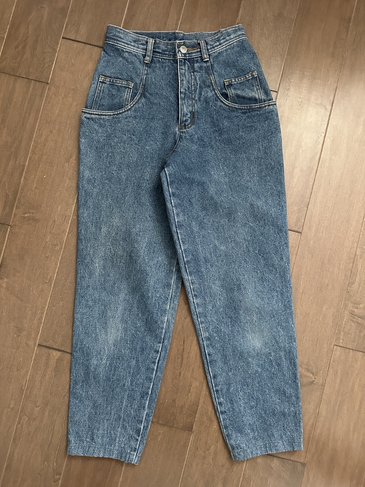 EUC Vtg Women 80s April 1983 Gasoline Blue Jeans High Rise Denim Ankle Junior 3