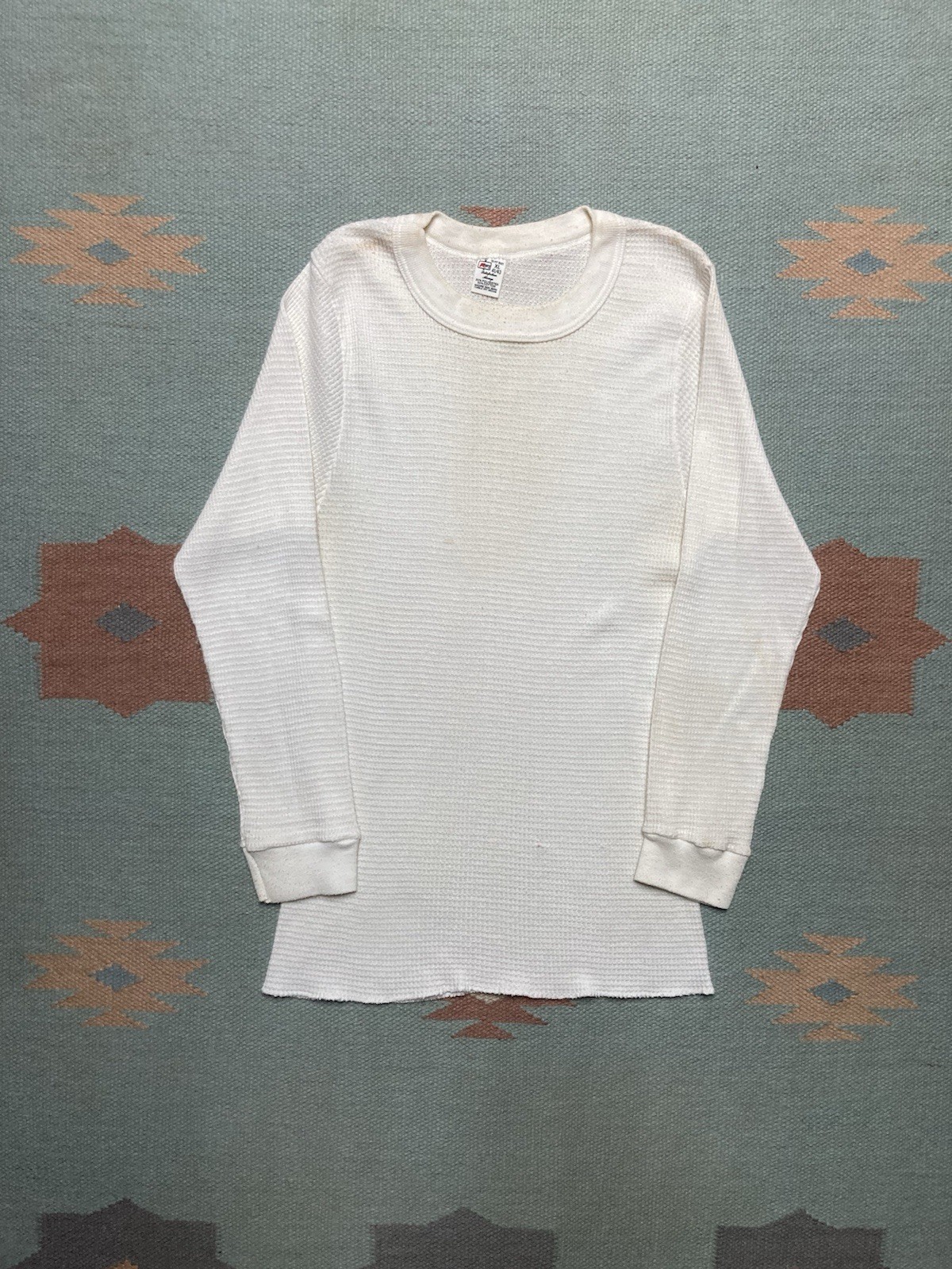 Vintage 70s waffle knit thermal shirt Kmart grunge base layer women’s XL