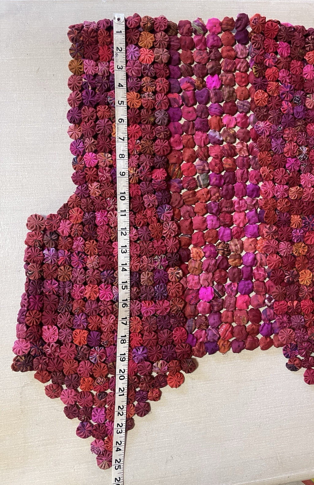 Vintage Art To Wear O/S Beautiful 1″ Yo-Yo Handmade Multicolor Cotton Vest, EUC