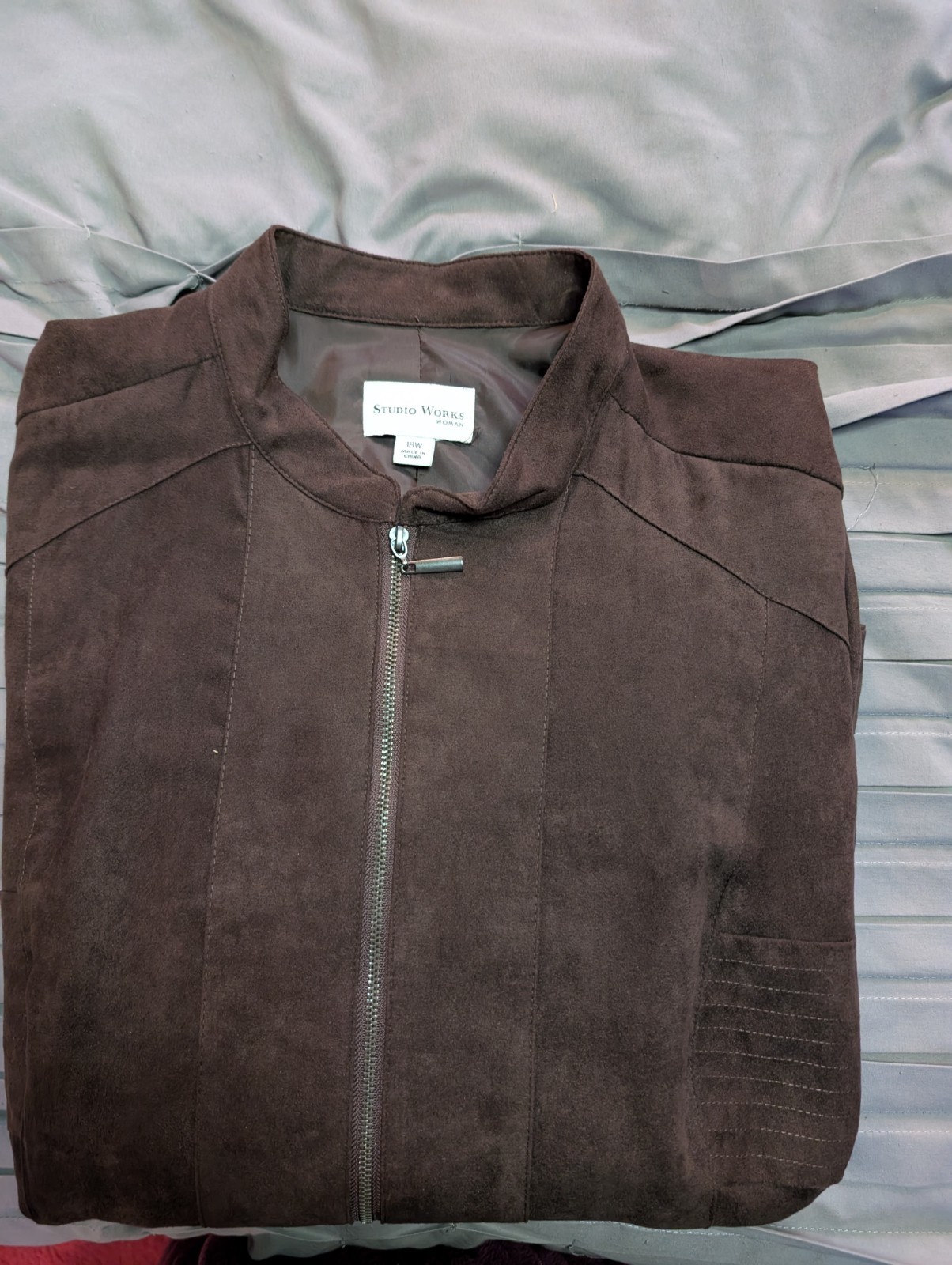 Studio Works Women’s Brown faux Suede Jacket Size 18W