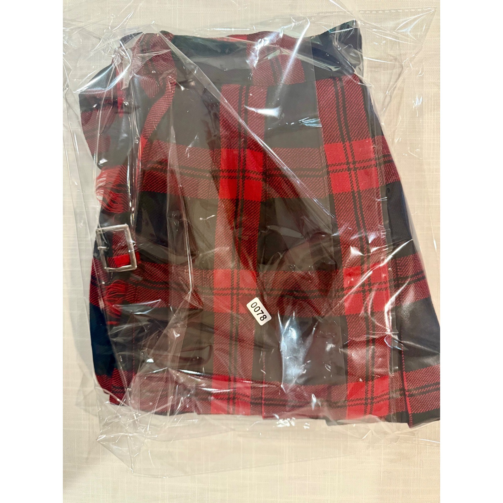 Vintage Abercrombie & Fitch Florence Walsh Plaid Fringe Kilt Skort Red