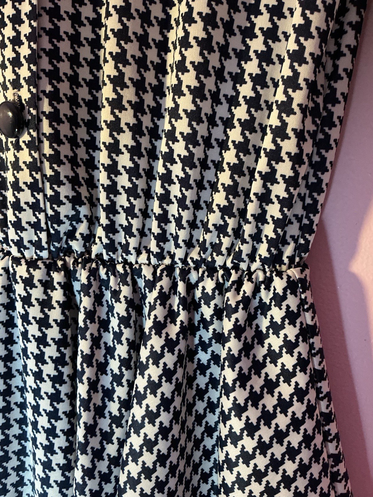 vintage peplum Women’s dress Size 8P Navy and white houndstooth Navy Skirt