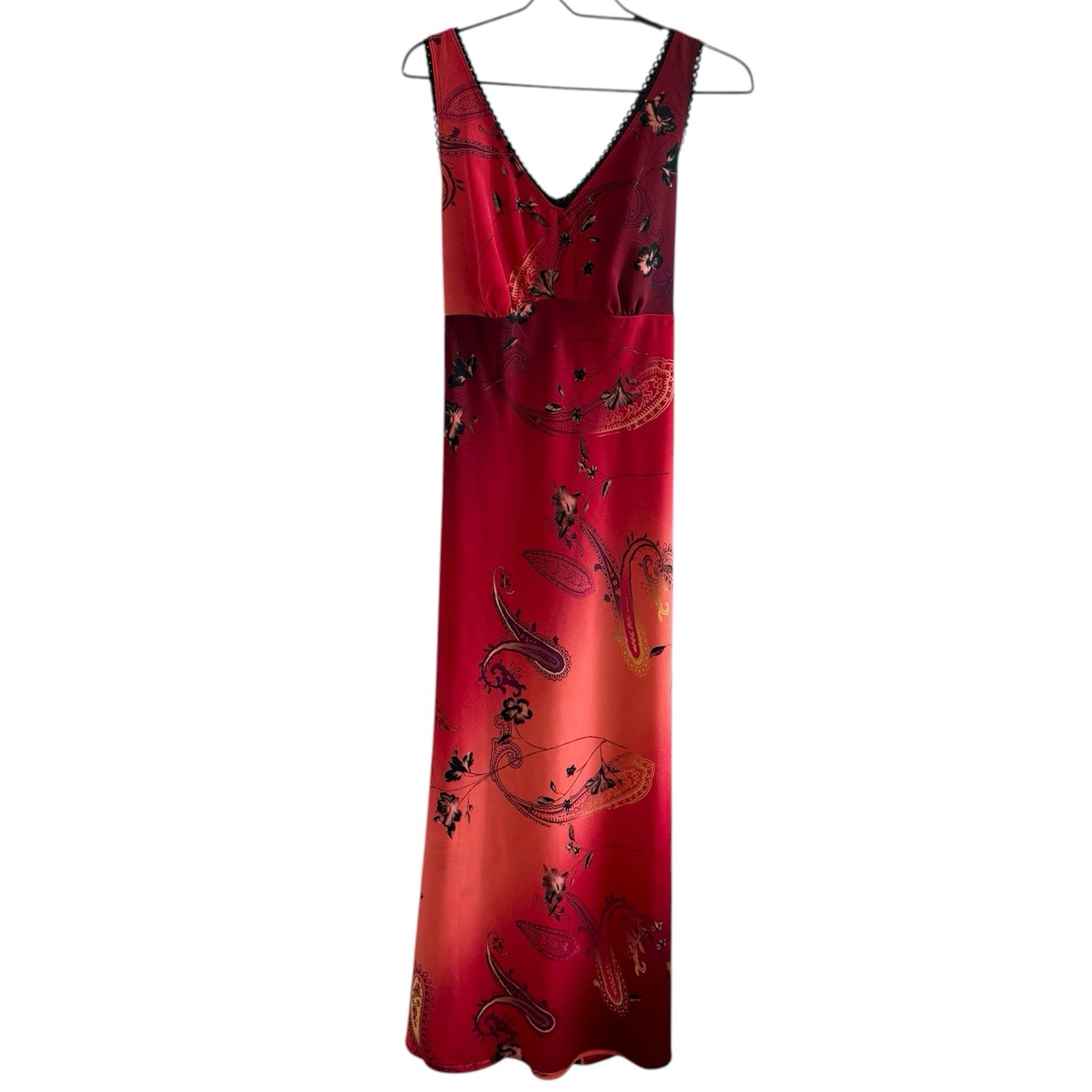 VTG Y2K Floral Slip Dress Sz Large 14 Fairy Whimsigoth Paisley Grunge Maxi
